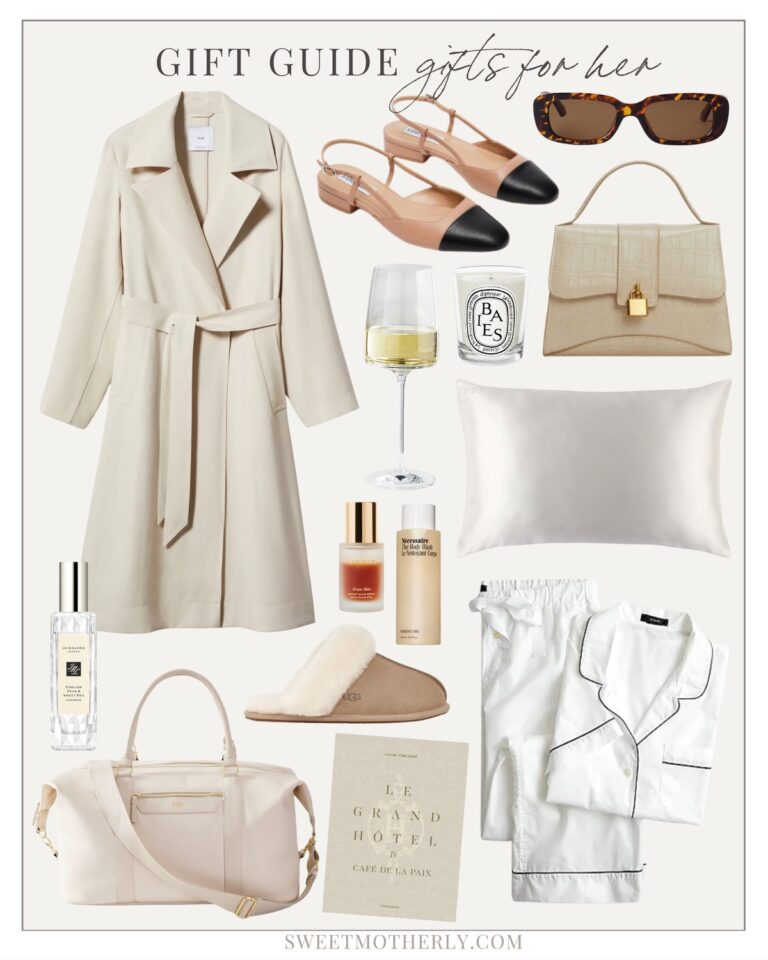 A collage of items that include shoes, sunglasses and a bag.