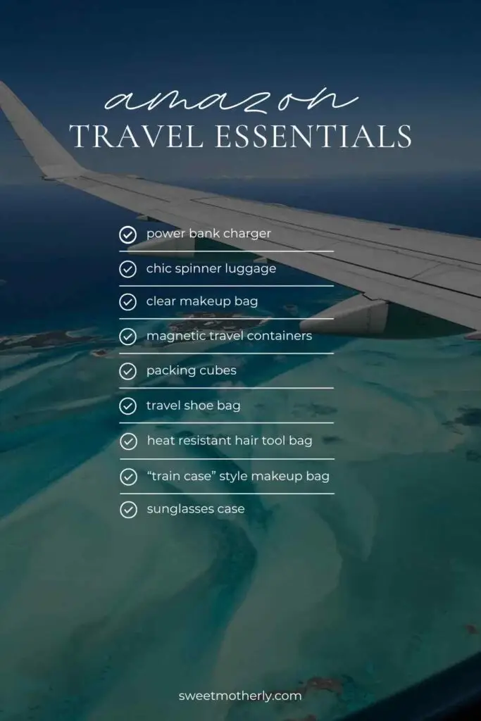 Travel-Essentials-from-Amazon - Sweet Motherly A travel checklist with the top ten items.