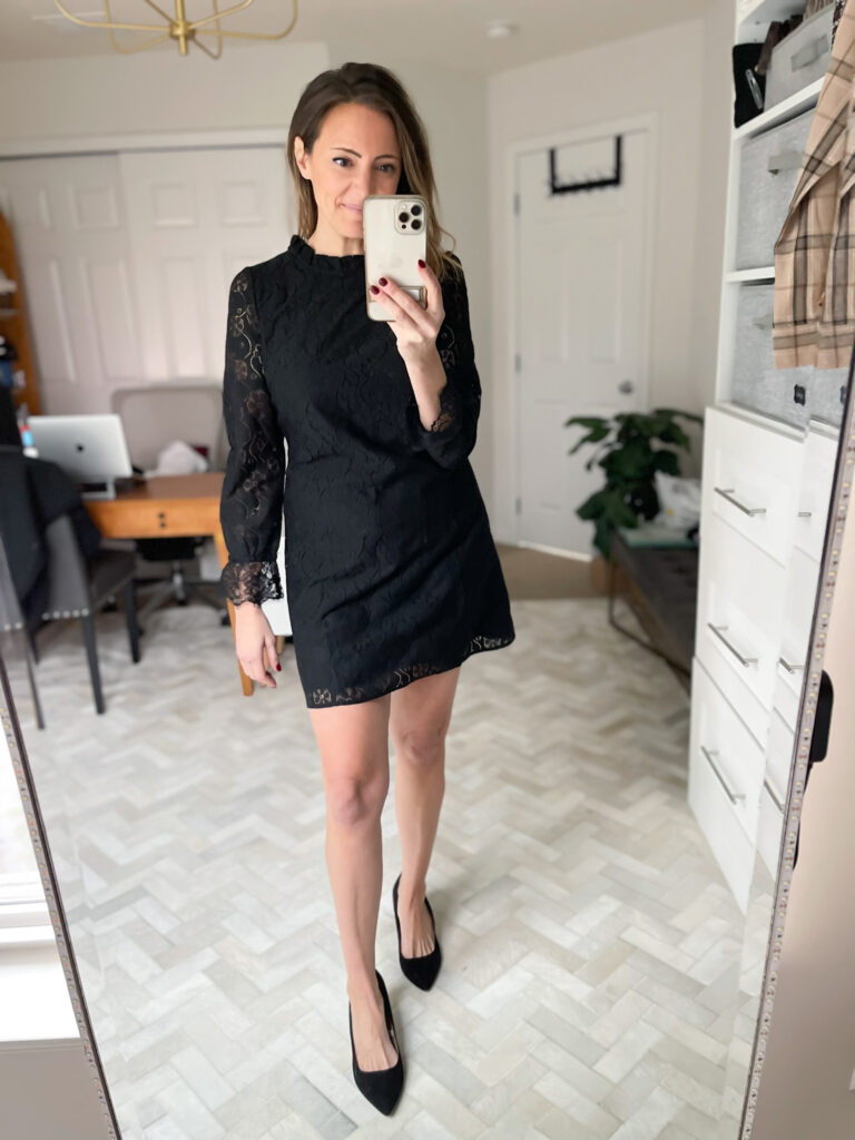Long Sleeve Black Wedding Guest Dress