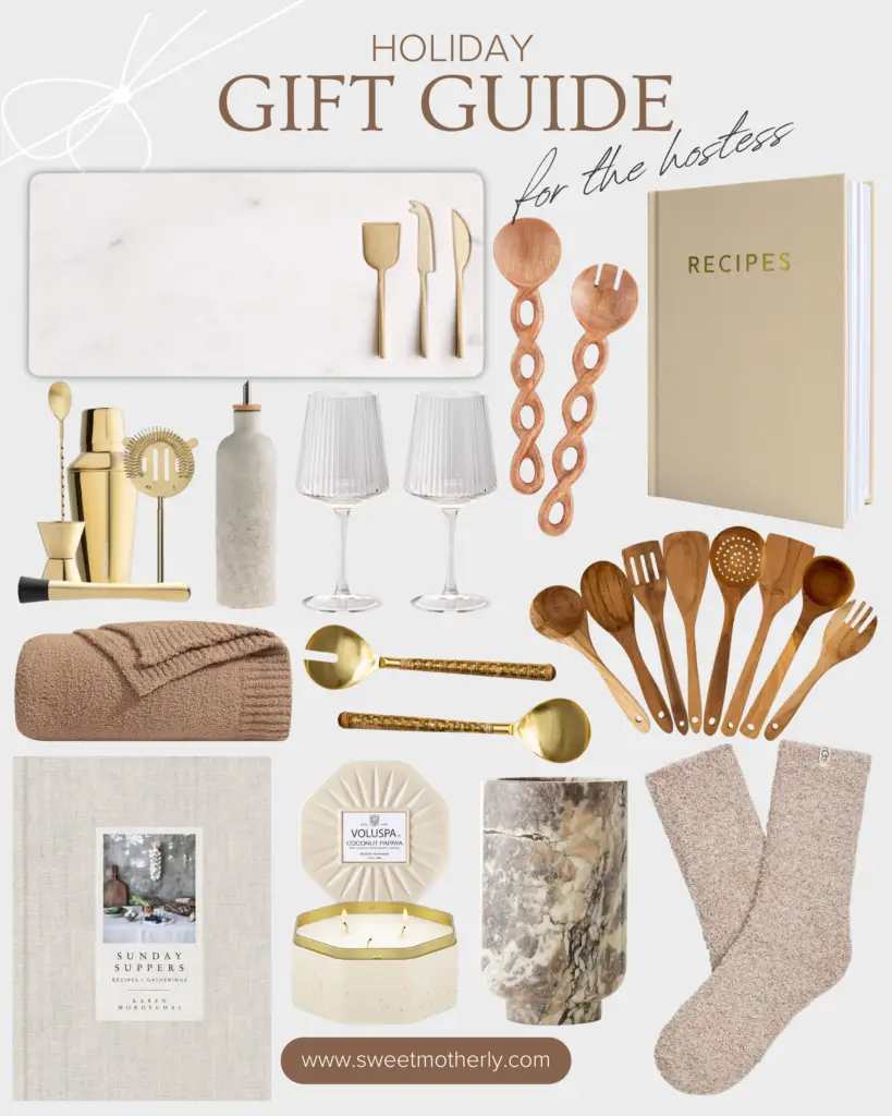1 2 - Sweet Motherly A collage of items that include wooden utensils, wine glasses and towels.