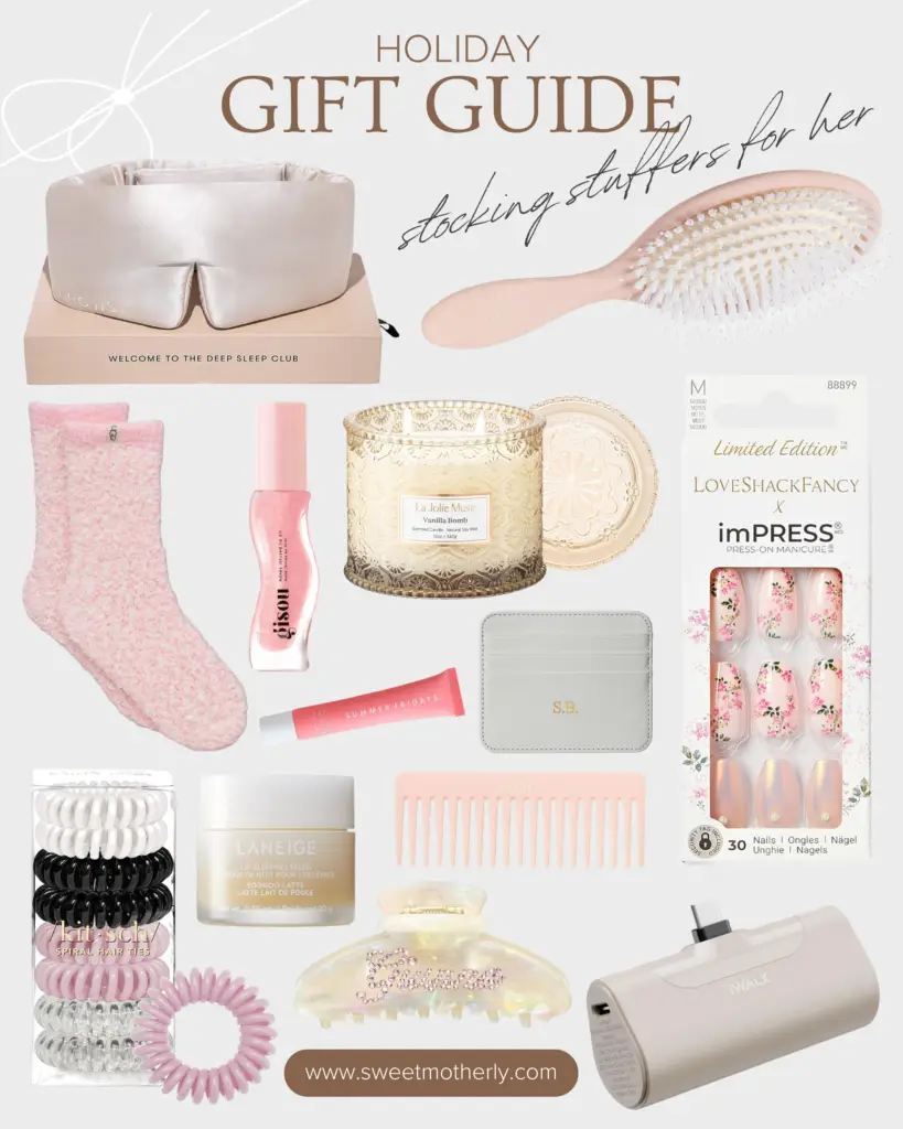 A collage of different items for gift giving.