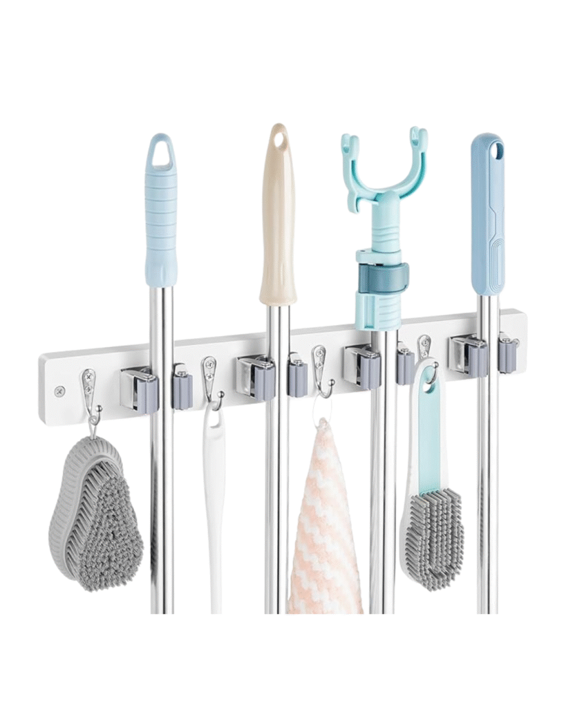 Organization rack for cleaning supplies