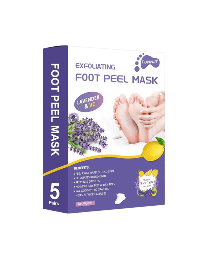 Foot Peel Mask in a purple box