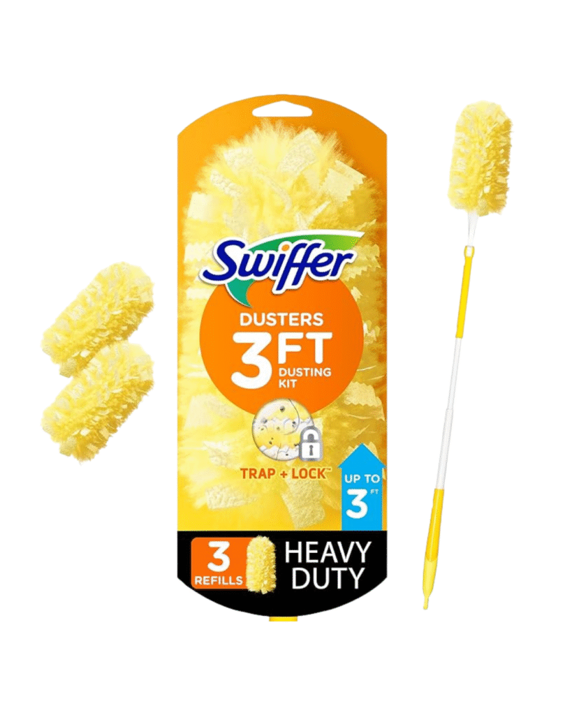 Swiffer Duster Heavy Duty 3 ft Extendable Handle Starter Kit with 3 Refills