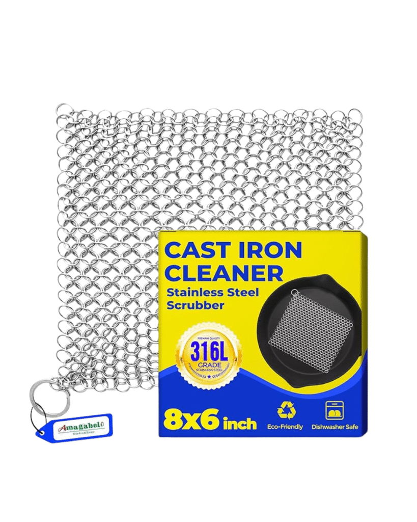 Stainless Steel Chainmail Scrubber Cast Iron Skillet Cleaner