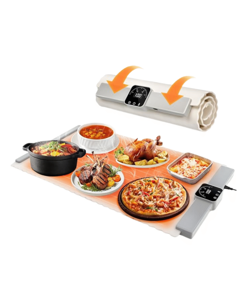 Food Warming Mat - Rollable Food Warmer with Fast & Even Heating