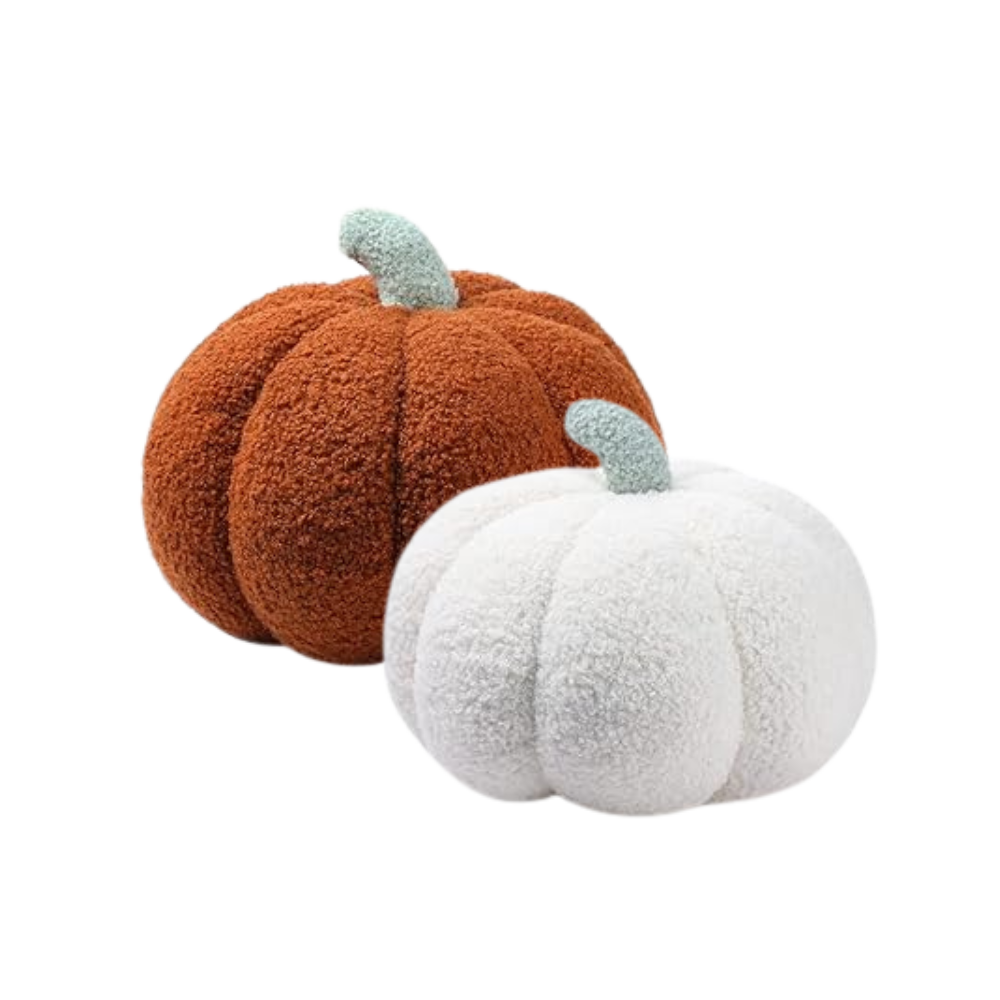 White and orange pumpkin halloween decorations