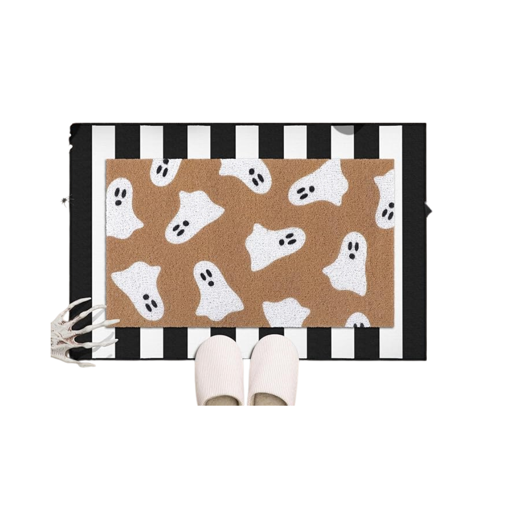 Striped white and black ghost mat