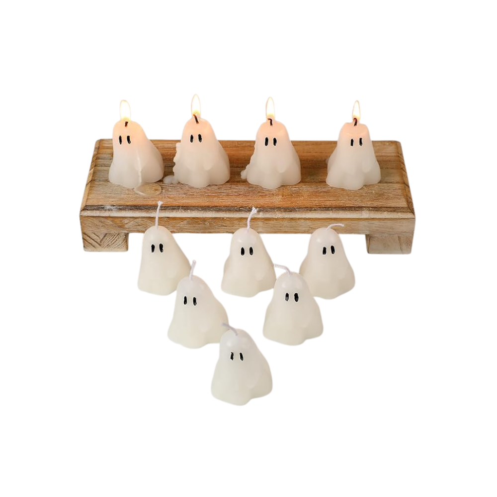 White ghost candles for halloween
