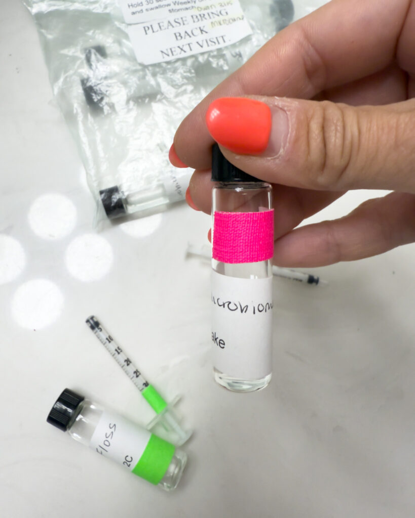Low dose immunotherapy vials prescribed by our functional doctor to help heal children’s gut health and stomach issues
